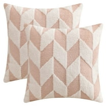 REGALWOVEN Throw Pillow Covers,2 Pack Soft Snowflake Fleece Geometric Cushion Cases for Couch Sofa Living Room Pink 18" x 18"