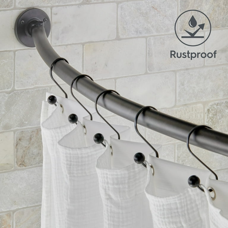 Better Homes Gardens Adjustable Curved Shower Rod Black
