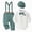 Green, variant on zuwimk Baby Boy Suit Outfit 4PCS Gentleman Set Romper with Suspender Pants Bow Tie for Wedding(0-3 Months,Light Blue)