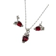 thumbnail image 3 of COLLAR DE BUHO ROJO CON ARETES DE PLATA, 3 of 4