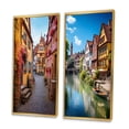 thumbnail image 3 of Designart "Street in Rothenburg, Germany III" Germany Framed Wall Art Set Of 2 - Multi-Color Landscapes Framed Canvas Set For Living Room Decor, 3 of 7