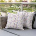 thumbnail image 4 of Spring Flowers Pillow Covers 2 Pack Watercolor Purple Yellow Floral Purple Dragonfly Pillowcase Waterproof Outdoor Throw Pillow Cover for Patio Garden Square Cushion 16”x16”, 4 of 9