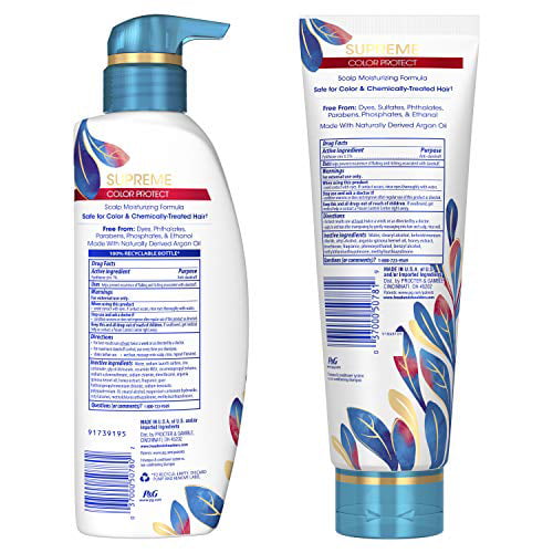 Overbevisende akavet mestre Head & Shoulders Dandruff Shampoo and Conditioner, Supreme Color Protect  with Argan Oil and Manuka Honey, 11.8 Oz, 9.4 Oz - Walmart.com