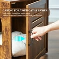 thumbnail image 3 of Brown Farmhouse Corner Cat Double Litter Box & Litter Box Cabinet with Double Room & Indoor Cat House End Table & Hidden Cat Litter Box, 3 of 13