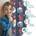 thumbnail image 3 of Blackout Kids Curtains,Blue Football Helmets and Balls Pattern Childrens Insulated Curtains Set Of 2,Bedroom Essentials,Toddler Room Decor 52"x63", 3 of 5