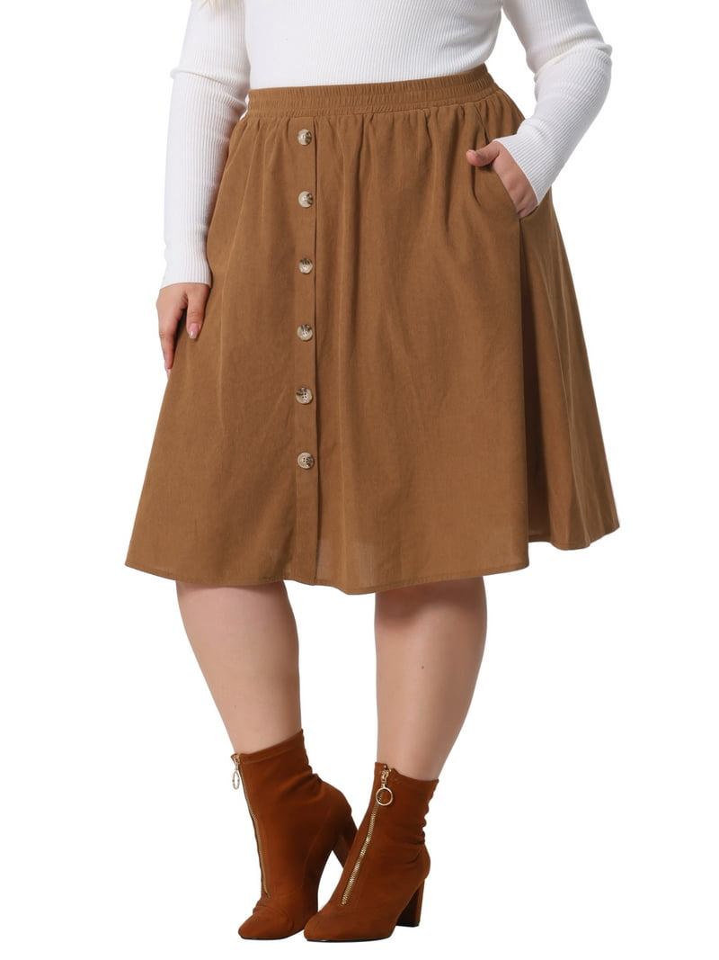 Corduroy Button Down Midi Skirt With Pockets Buy Hip Wrap Single