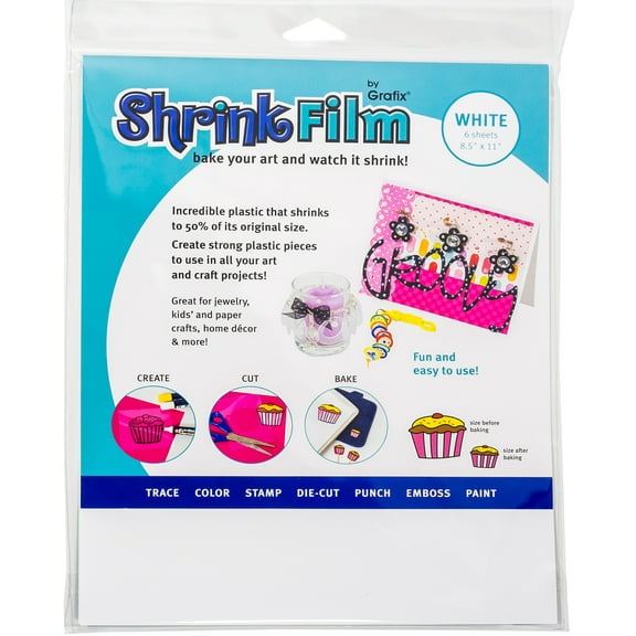 Grafix Shrink Film 8.5"X11" 50/Pkg-White