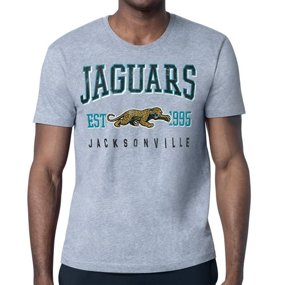 Men's Starter  Heather Gray Jacksonville Jaguars Retro Team Logo T-Shirt