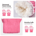thumbnail image 2 of Kids Winter Hat Scarf Mittens Set - 3pcs Warm Knit Beanie Cap and Circle Scarf and Gloves with Fleece Lining for Children Girls, Pink, 2 of 7