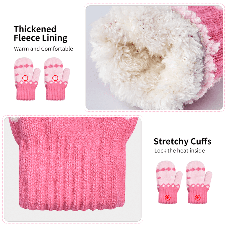 3pcs Kids Winter Warm Knit Beanie, Scarf, Gloves Set with  display picture 1
