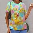 thumbnail image 6 of Fun And Playful Duck Women's Short Sleeve Tops Casual Blouses T Shirt, 6 of 6