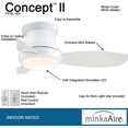 thumbnail image 2 of Minka-Aire Concept™ II - LED 52" Ceiling Fan with 3 blades - White w/ Extra Wall Control - F519L-WH-W, 2 of 3