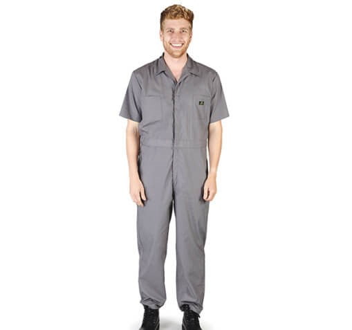 mens short sleeve zippered coveralls