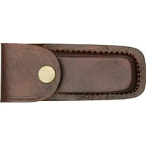 SZCO 4-Inch Brown Leather Sheath – Top Grain Leather Pouch with Belt Loop & Secure Snap Closure – Universal Fit for Folding Tools