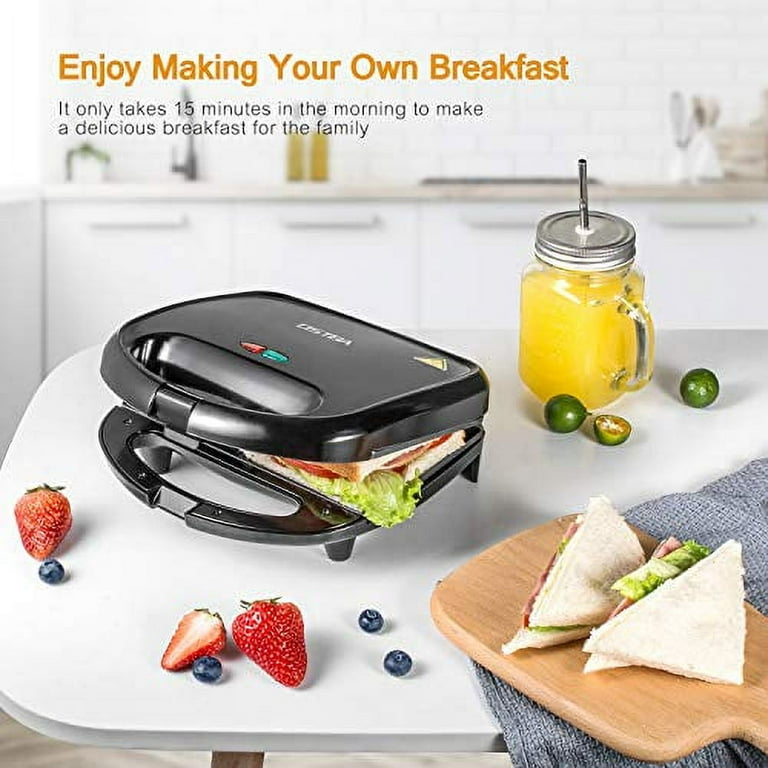 Ostba 3 in 1 Sandwich Maker Panini Press Waffle Iron Set with 3 Removable Non-Stick Plates, 750W Toaster Perfect for Sandwiches Grilled Cheese Steak