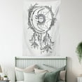 thumbnail image 4 of Mystic Tapestry, Tribal Ethnic Dreamcatcher Feathers with Sun and Moon Inside Cosmos Artsy Image, Wall Hanging for Bedroom Living Room Dorm Decor, 40W X 60L Inches, Black White, by Ambesonne, 4 of 5