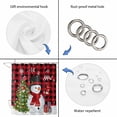 thumbnail image 4 of Red Snowman Christmas Shower Curtain, Waterproof Shower Curtains for Bathroom, Xams Tree Snowflake Gifts Winter Plaid Washable Fabric Bathtub Curtain Set Bath Decor with 12 Hooks 48"x72", 4 of 8