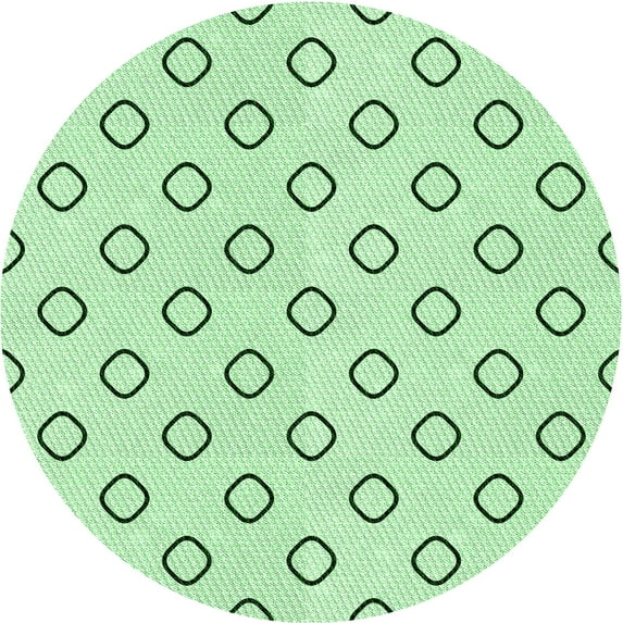 Ahgly Company Machine Washable Indoor Round Transitional Mint Green Area Rugs, 4' Round