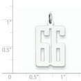 thumbnail image 2 of 925 Sterling Silver Small Elongated Polished Number 66 Charm Pendant, 2 of 5