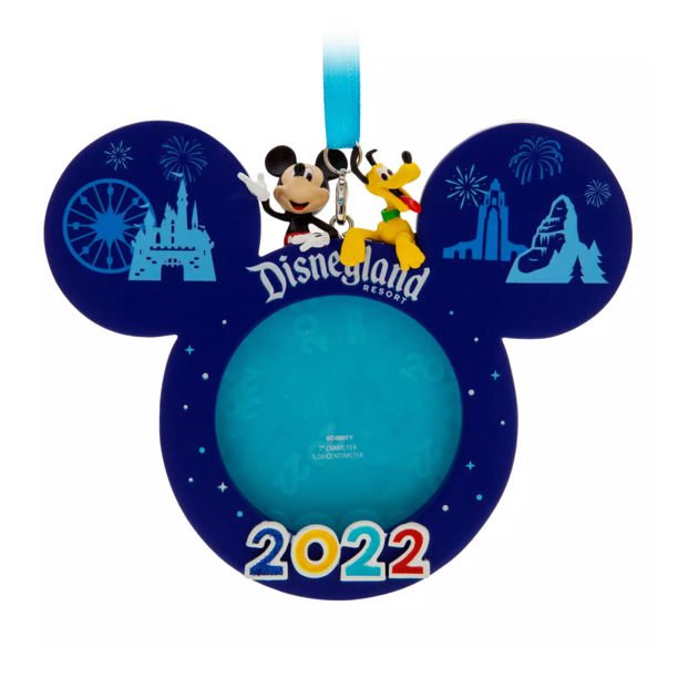 Disney Disneyland 2022 Mickey Pluto Photo Frame Christmas Ornament New