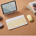 thumbnail image 6 of Wireless Keyboard and Mouse Combo, Slim Rechargeable Quiet Typing Set with Compact Keyboard and Mouse for Tablet, Laptop and Smartphone, Yellow, 6 of 6