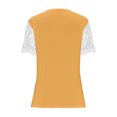 thumbnail image 5 of Wycnly Womens Blouses and Tops Dressy Sexy Lace Patchwork Sleeve Lightweight Quarter Zipper Tunic Shirts Summer Solid V-Neck Short Sleeve Cute Tees Tops Orange l, 5 of 6