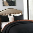 thumbnail image 3 of JML Quilt Set 3 Piece Microfiber Coverlet Shams Set, Reversible Queen, Black & Matcha, 3 of 6
