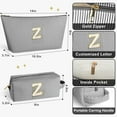 thumbnail image 3 of DAKIMOE Makeup Bag Cosmetic Bags Organizer Personalized Initial Travel Essentials Toiletry Bag for Birthday Christmas Girlfriend Teacher Valentines Day Gifts, 3 of 9