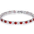 thumbnail image 6 of YYDD. White gold plated tennis bracelet for women and girls 6.7 inches blue, 6 of 6