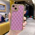 thumbnail image 1 of Funda de teléfono con marco chapado de lujo para iPhone 14 Pro Max, funda protectora con diamantes de imitación para iPhone 11, 12, 13, 14 Plus Fivean unisex, 1 of 2