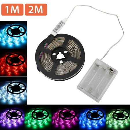 led strip 3ft 6ft smd5050 operated multicolor flexible waterproof battery lighting lights crafts light dialog displays option button additional opens
