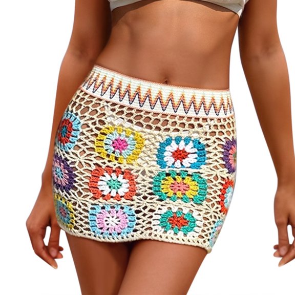 Bibifish Womens A-Line Summer Skirts Loose-Fit Floral Print Flowy Skirts Lightweight Party-Ready Daily Wear Casual Skirts