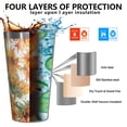 thumbnail image 3 of 16oz Tumblers White Green Stem Sunflower Pattern Stainless Steel Vacuum Insulated Double Wall Travel Tumbler Cups Mug with Lid and Straw,Cleaning Brush for Coffee,Tea, 3 of 4