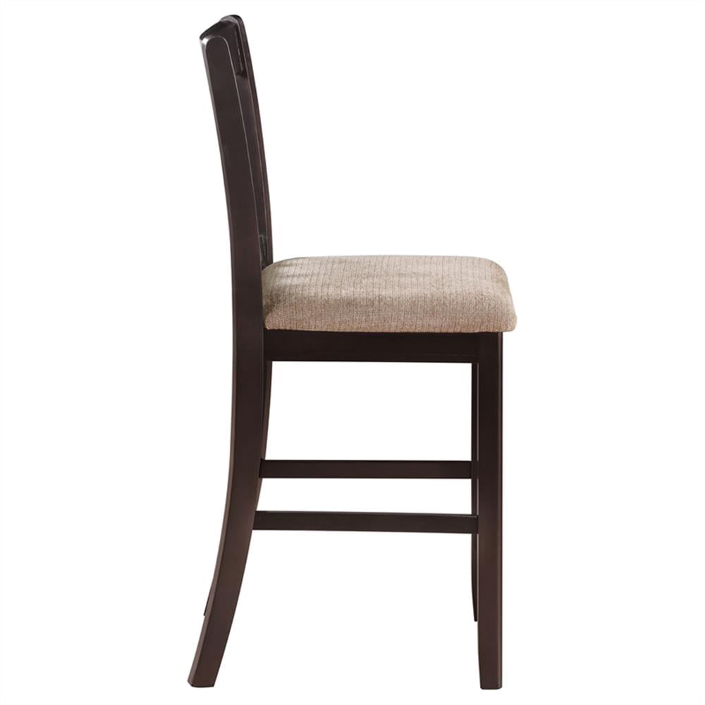 Lavon Wood Counter Height Dining Chair Tan and Espresso (Set of 2)