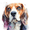 Collie, variant on Beagle Dog Portrait Canvas Print Wall Art for Living Room Bedroom Office Hallway Apartment Decor