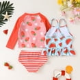 thumbnail image 3 of Younger Tree Girl 3-Piece Rashguard Swimsuit Set Baby Cute Long Sleeve Top Sling Vest Bikini Swim Suits for 18-24 Months, 3 of 6