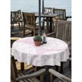 thumbnail image 2 of Outdoor Tablecloth with Umbrella Hole for Patio/Picnic/Party/Camping, Vintage Shell Pink Waterproof Table Cloth Round Cover Washable, Summer Ocean Coastal (Dia 54"), 2 of 9