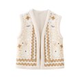 thumbnail image 6 of Arvbitana Women Vintage Vest Grunge Sleeveless V Neck Waistcoat Open Front Flower Print Jackets Autumn Fleece Lining Warm Outwear, 6 of 7