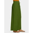 thumbnail image 2 of Biekopu Women Wide-Leg Pants Solid Color Drawstring High Waist Loose Trousers Spring Summer Casual Straight Sweatpants, 2 of 4