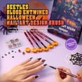 thumbnail image 2 of Juego de 6 pinceles para decoración de uñas con forma de escarabajos en gel para Halloween, 2 of 7
