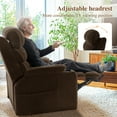 thumbnail image 4 of Triple Motor Large Power Lift Chair with Adjustable Headrest,180 ° Lay Flat Recliner, Infinite Position,Plush Flannel, Dark Brown, 4 of 7