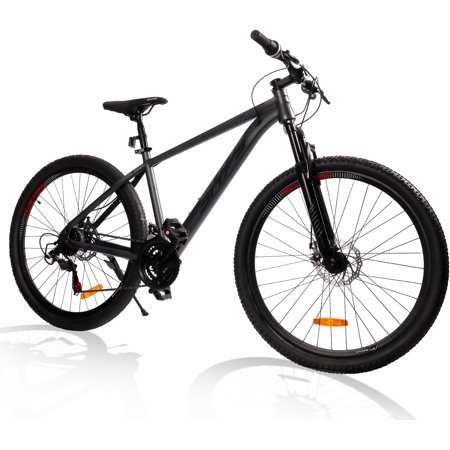 SmiloSprk Mountain Bike, 27.5 inch Outdoor Cycling Bike,21-Speed/High-Carbon Steel/Dual Full Suspension, Adjustable Ergonomic Seat for Men Women Adult,Grey(ZT)