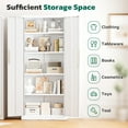 thumbnail image 4 of SOLAURA 63"H Metal Garage Storage Cabinet with Locking Doors and 4 Adjustable Shelves, Lock Storage Cabinet for Home Office, Garage, Shop (White), 4 of 9