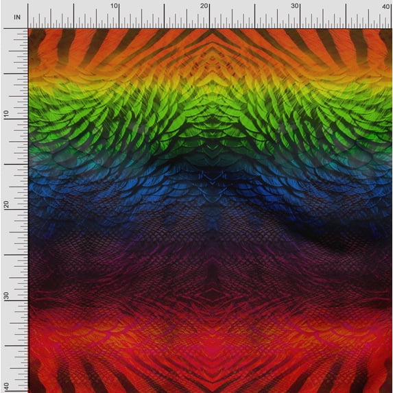 Soimoi Georgette Viscose Fabric Tribal Panel Print Fabric by Yard 42 Inch Wide