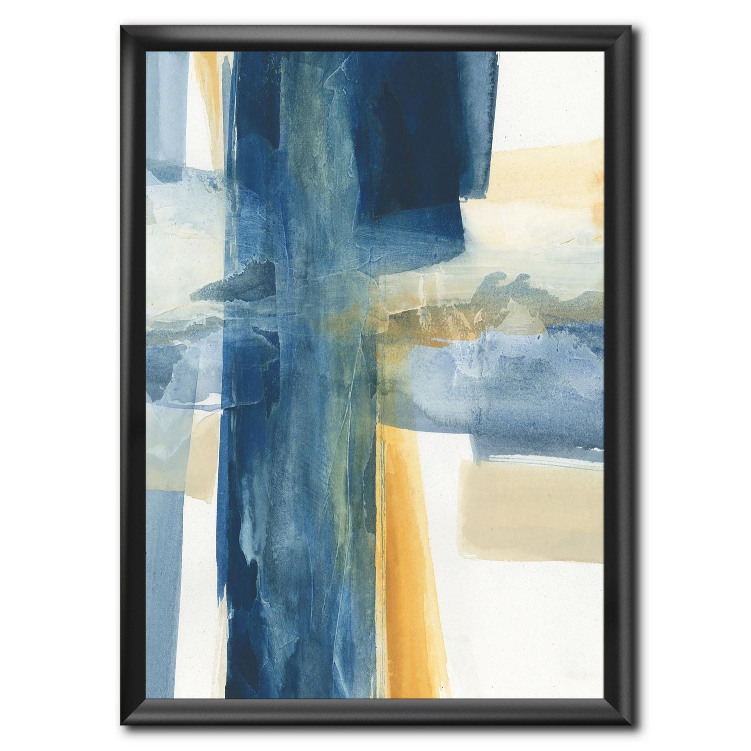 Designart Indigo Panel VI Framed Wall Art