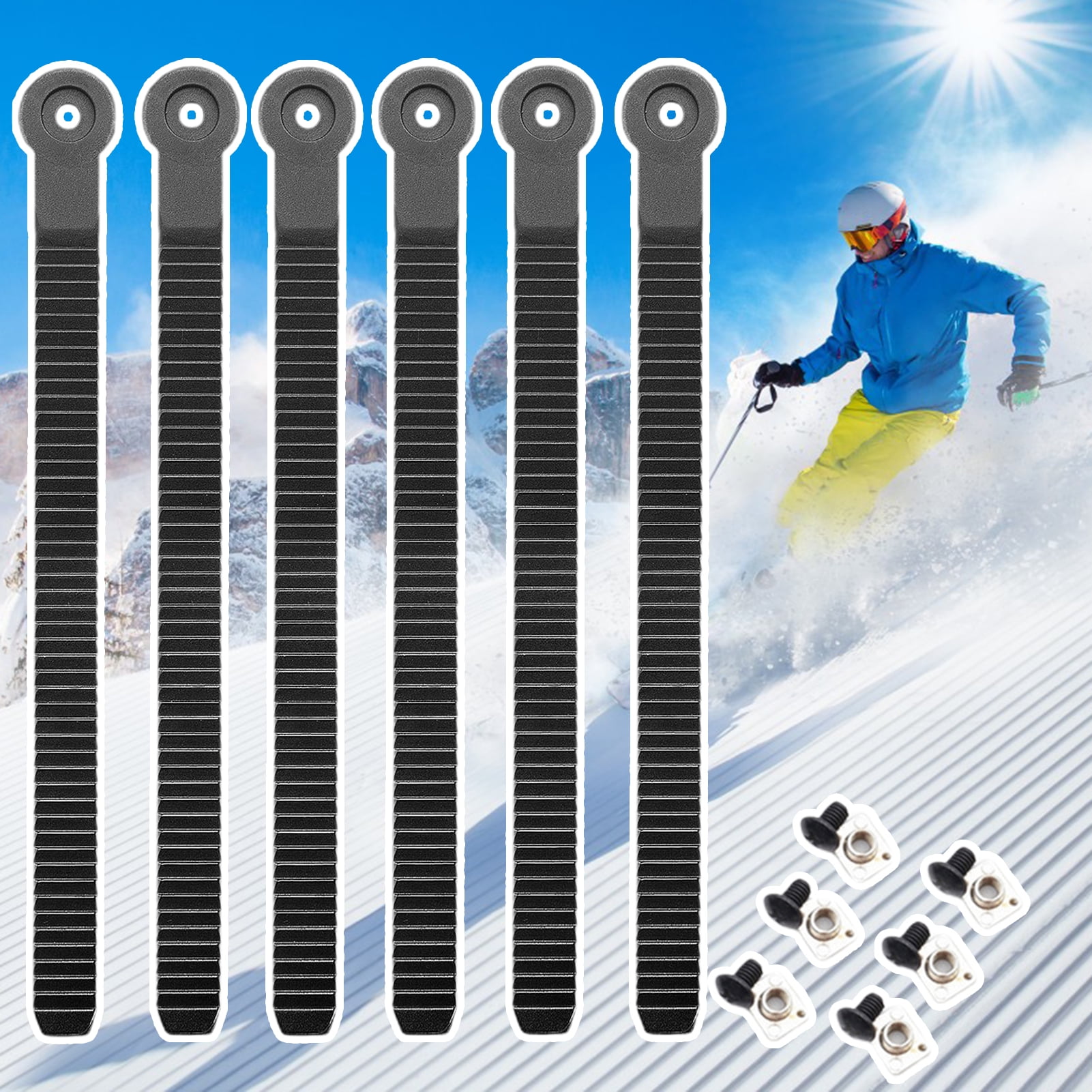 1 Pair Snowboard Ankle Ladder Strap Binding Replacement Black 8.66 inch  Length