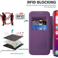 thumbnail image 4 of Allytechgroup Magnetic Wallet Case for Apple iPhone 16, RFID Blocking PU Leather Clear Back Cover Compatible with Magsafe Wireless Charging Anti-Scratch Phone Case for iPhone 16, Purple, 4 of 7