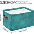 thumbnail image 3 of Coolnut Teal Watercolor Geometric Plaid Rectangle Storage Bin, 15 x 11 x 9.5 in, Collapsible Organizer Storage Basket Home Decor, 3 of 7