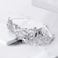 thumbnail image 5 of Coronas de plata Diadema de cristal Princesa Corona de diamantes de imitación con peines Diademas de novia Boda nupcial Fiesta de cumpleaños Accesorios para el cabello Joyas para mujeres niñas ShuxiuWang 1327537025320, 5 of 5