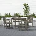 thumbnail image 3 of Vifah Renaissance Outdoor 5-piece Wood Patio Stacking Table Dining Set, 3 of 5
